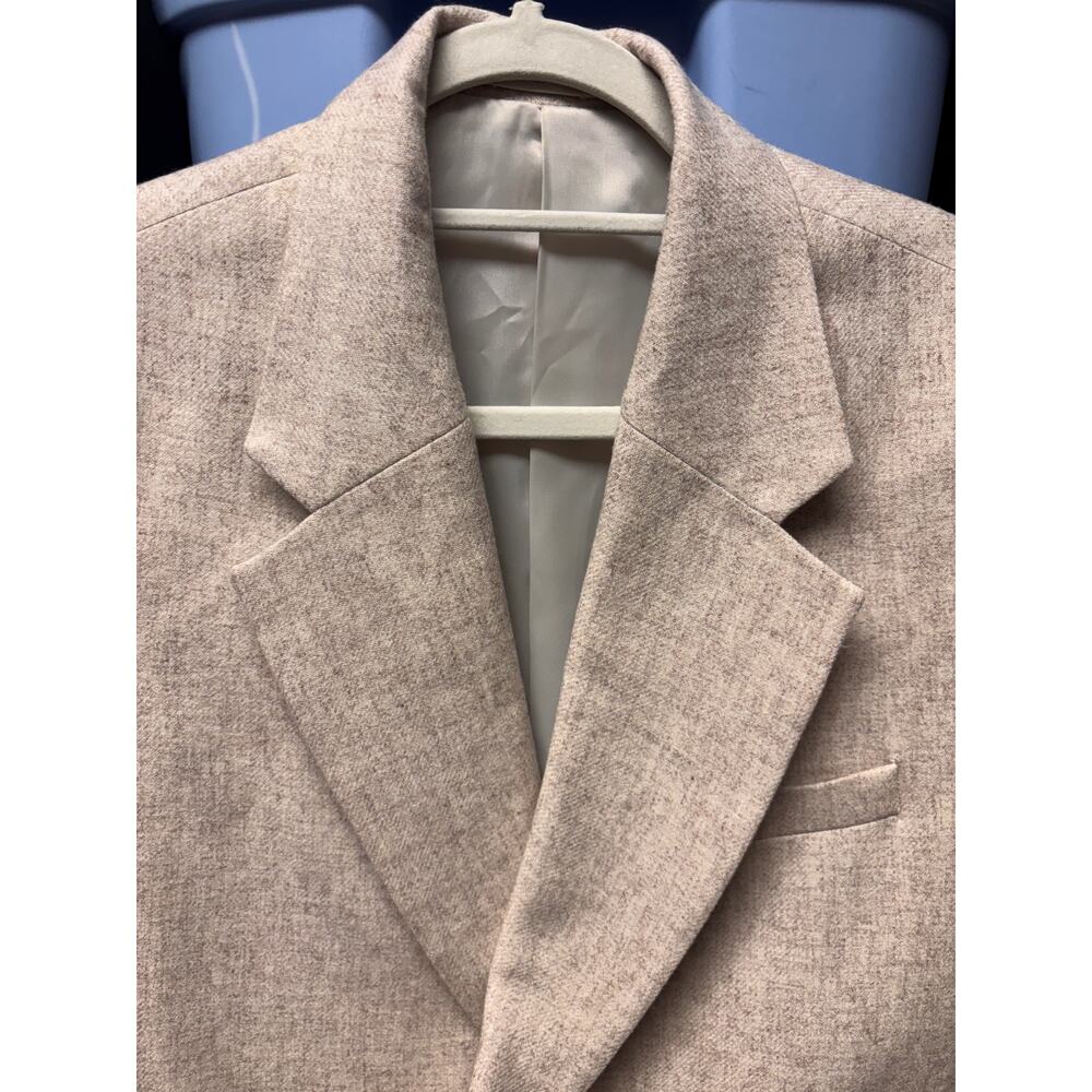 Topman Wool Blend Blazer Mens 38R Classic Beige Sport Coat